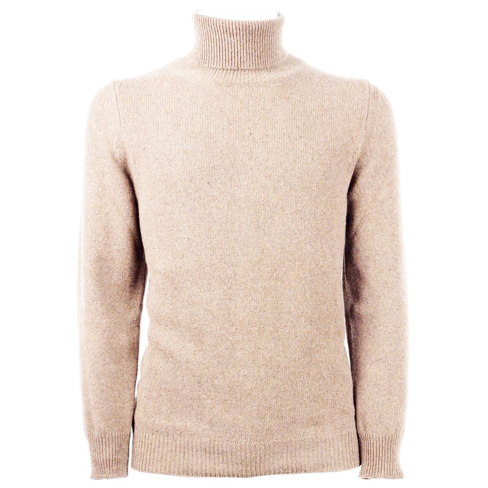 Emilio Romanelli Elegant Beige Cashmere Turtleneck Sweater Emilio Romanelli