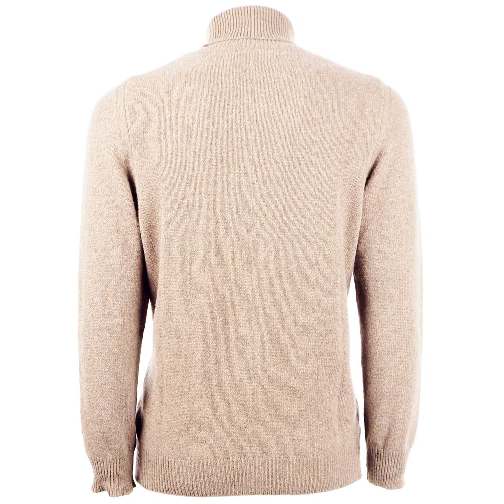 Emilio Romanelli Elegant Beige Cashmere Turtleneck Sweater Emilio Romanelli