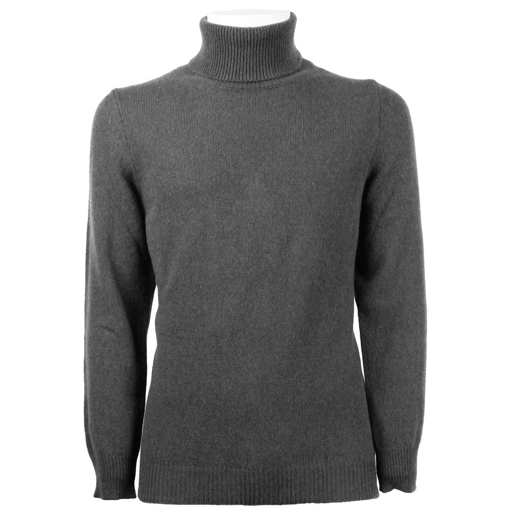 Emilio Romanelli Elegant Gray Cashmere Turtleneck Sweater Emilio Romanelli