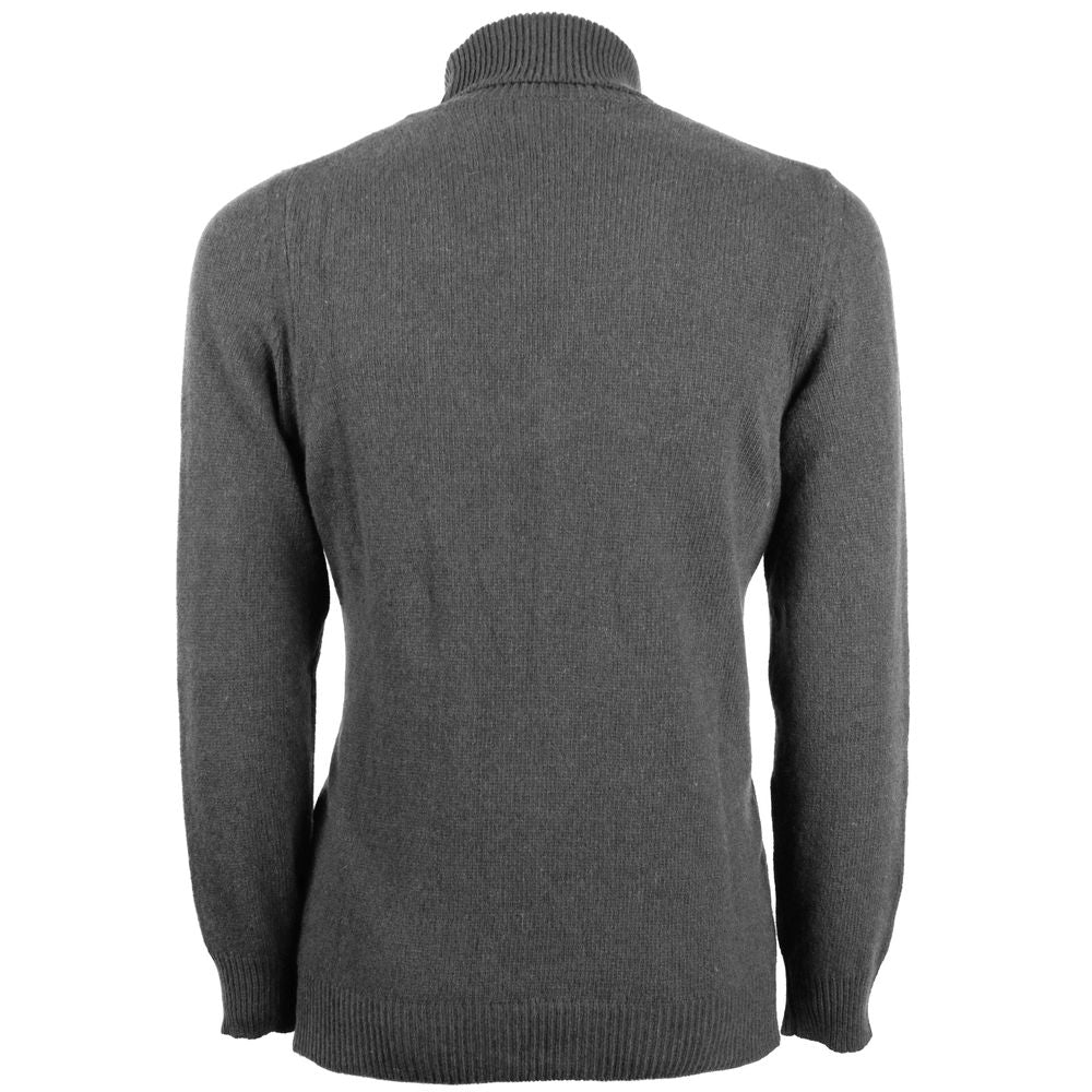 Emilio Romanelli Elegant Gray Cashmere Turtleneck Sweater Emilio Romanelli