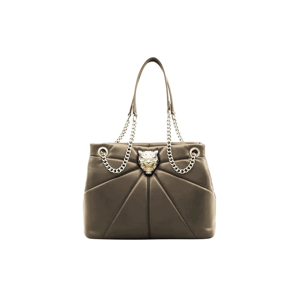 Plein Sport Elegant Faux Leather Gold-Chain Tote Plein Sport