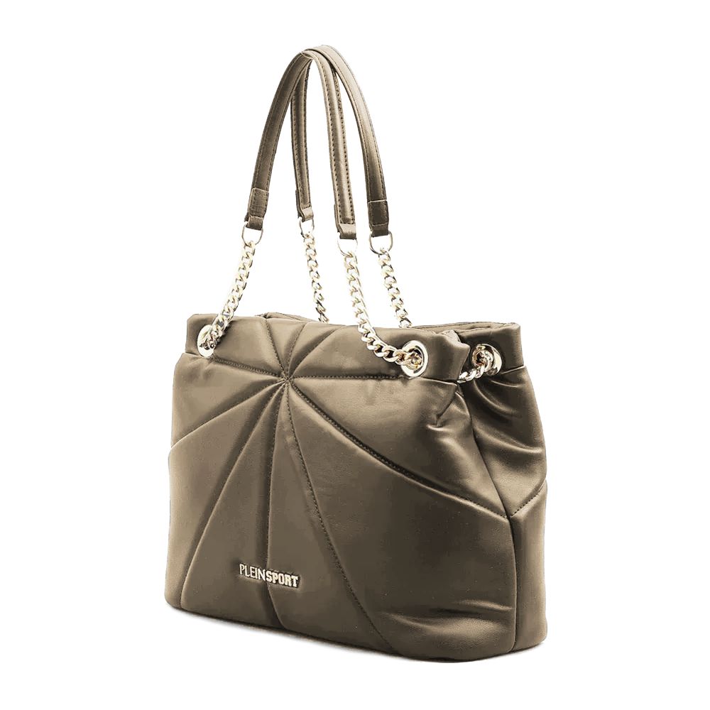 Plein Sport Elegant Faux Leather Gold-Chain Tote Plein Sport