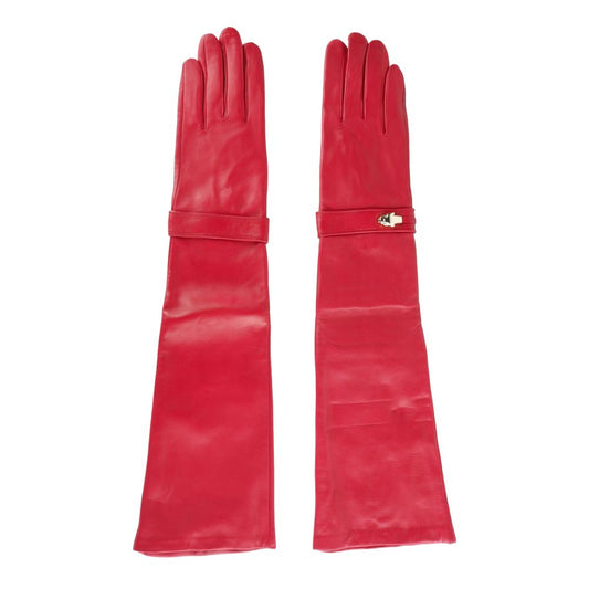 Cavalli Class Elegant Lambskin Leather Gloves in Pink Cavalli Class