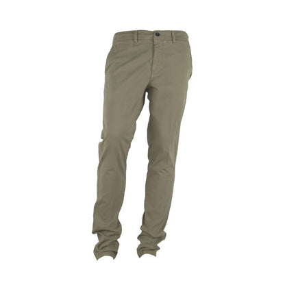 Made in Italy Chic Beige Cotton Blend Winter Pants Made in Italy