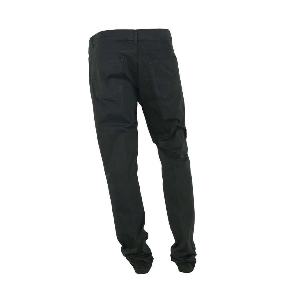 Made in Italy Elegant Summer Black Cotton Trousers Made in Italy