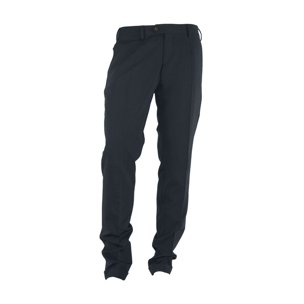 Made in Italy Elegant Black Trousers for the Modern Man Made in Italy