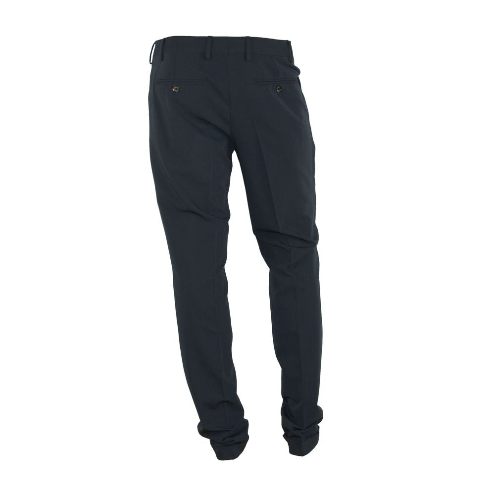 Made in Italy Elegant Black Trousers for the Modern Man Made in Italy