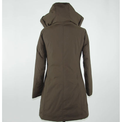 Emilio Romanelli Elegant Brown Polygon Jacket with Hood Emilio Romanelli