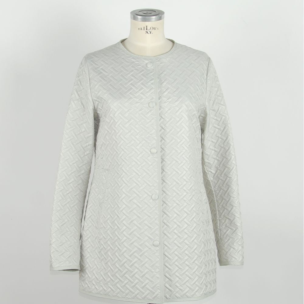 Emilio Romanelli Elegant White Snap Button Jacket Emilio Romanelli