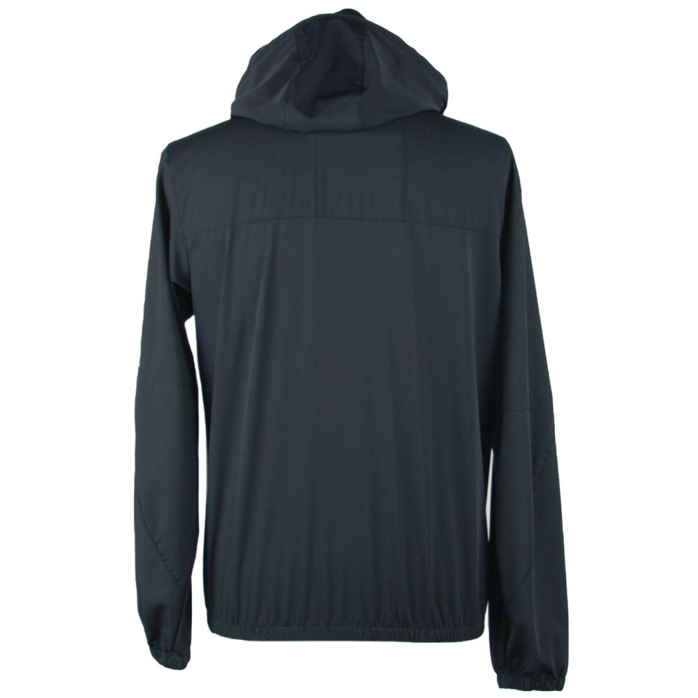 Emilio Romanelli Sleek Hooded Full Zip Jacket in Black Emilio Romanelli