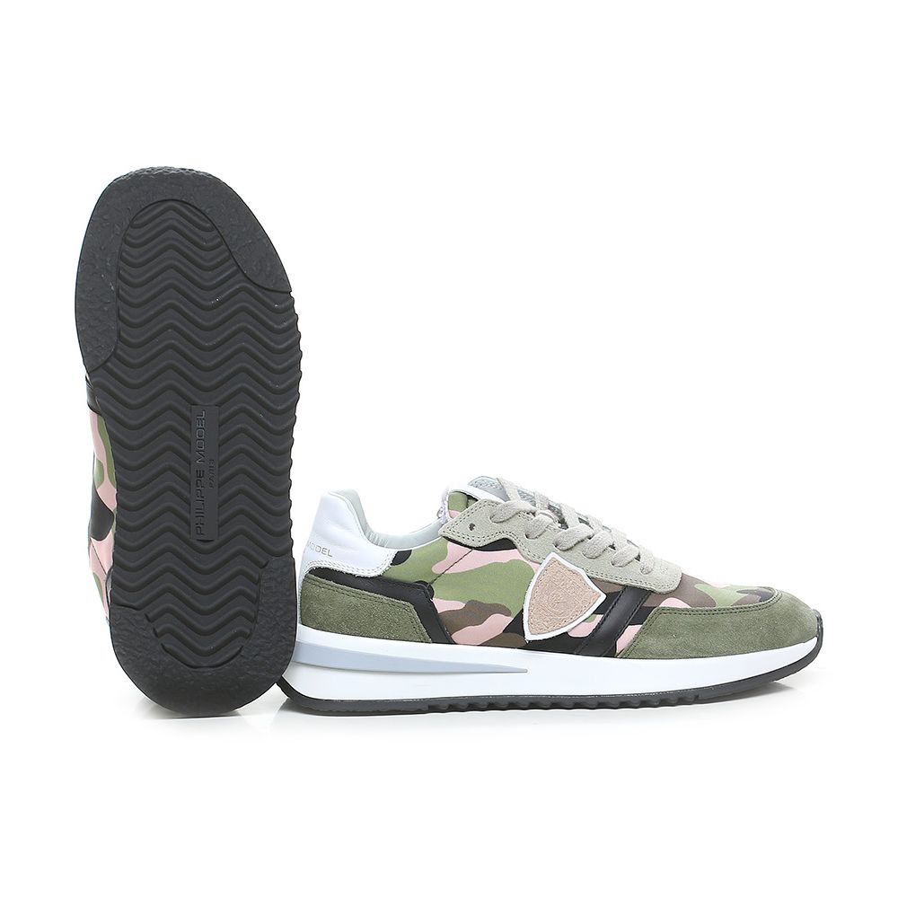 Philippe Model Chic Army Suede-Trimmed Fabric Sneakers Philippe Model