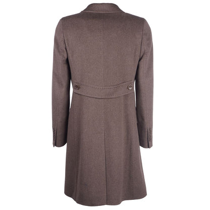 Made in Italy Elegant Woolen Brown Coat for Women Made in Italy