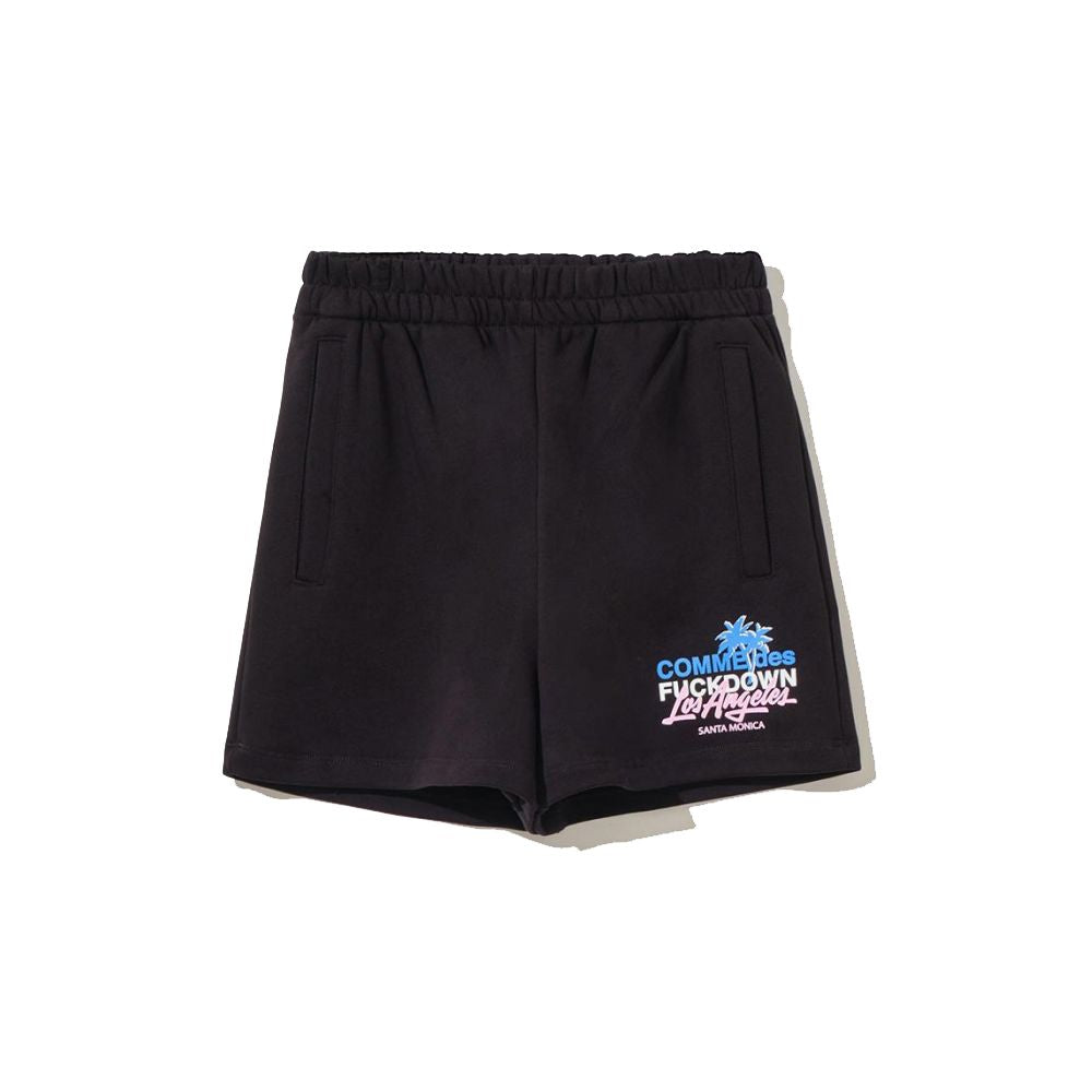 Comme Des Fuckdown Chic Black Cotton Shorts with Side Pockets Comme Des Fuckdown