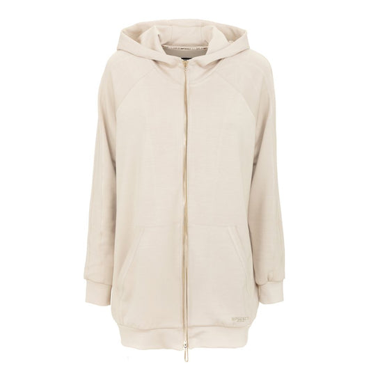 Imperfect Floral Back Print Beige Hoodie for Women Imperfect