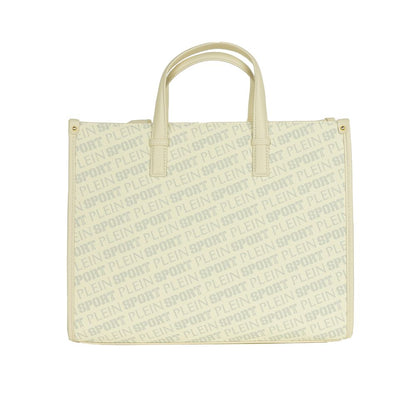 Plein Sport Stunning White Tote Bag with Cross Belt Plein Sport