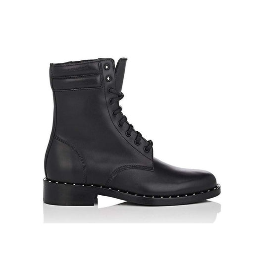 Off-White Studded Calfskin Lace-Up Ankle Boots Off-White