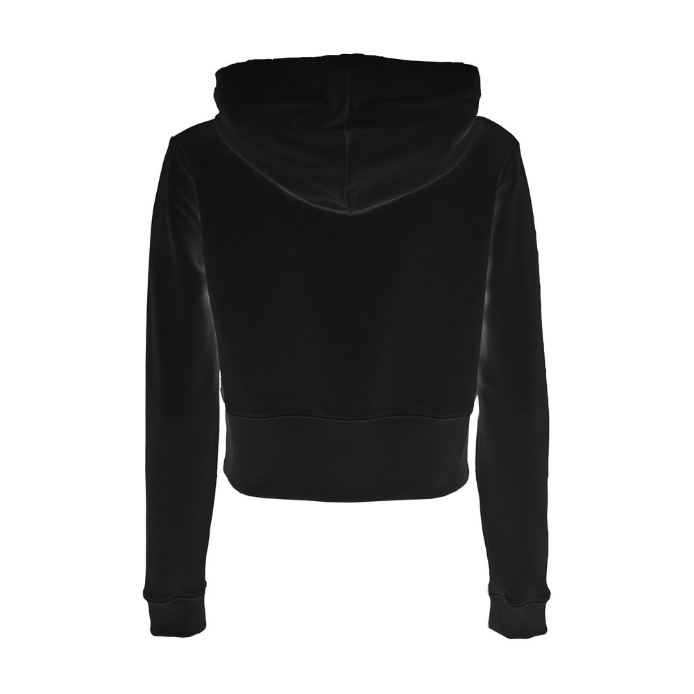 Imperfect Glitzy Logo Embellished Black Hoodie Imperfect