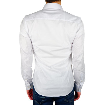 Made in Italy Elegant Milano White Gabardine Shirt Made in Italy