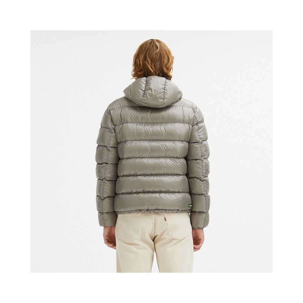 Centogrammi Reversible Hooded Jacket in Dove Grey and Brown Centogrammi