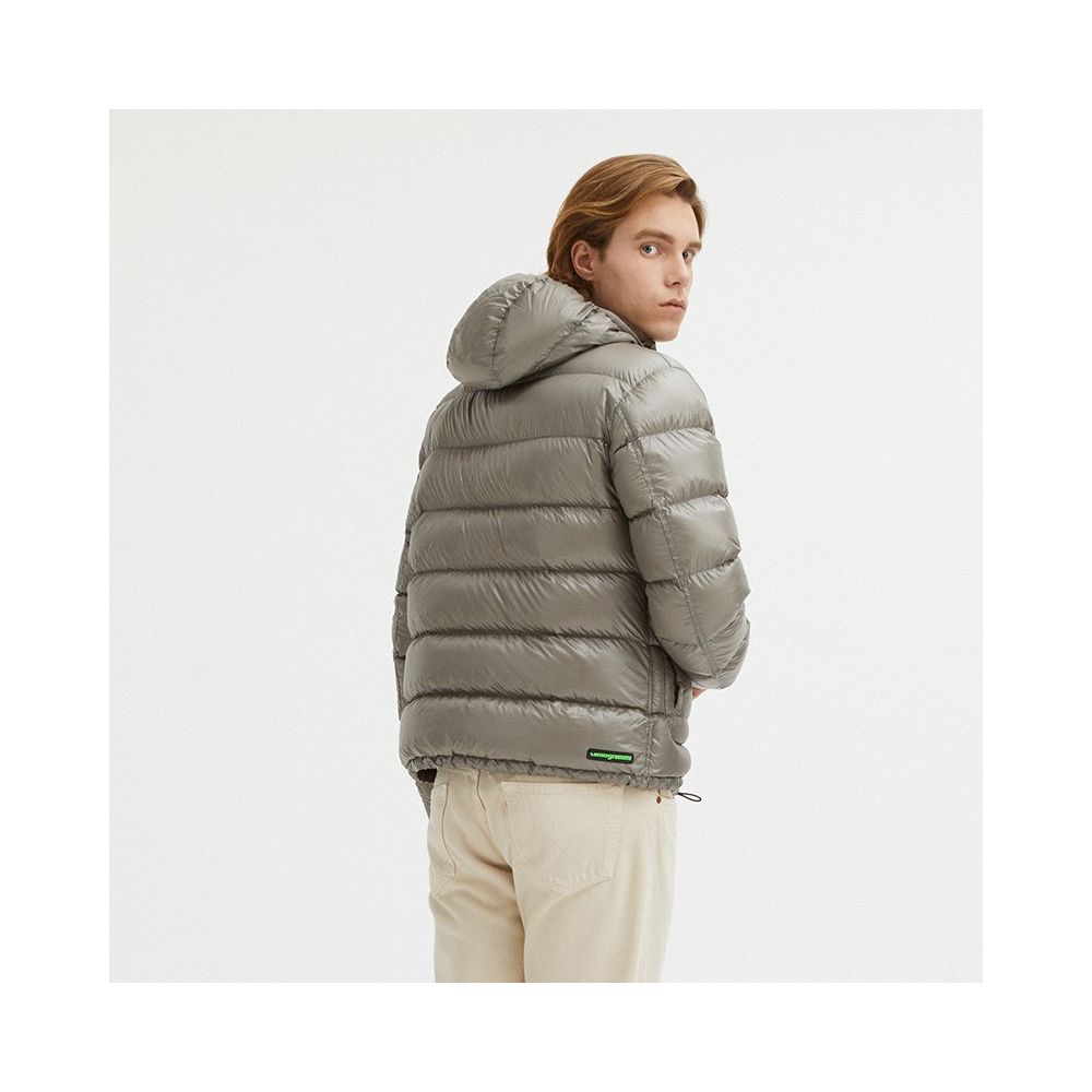 Centogrammi Reversible Hooded Jacket in Dove Grey and Brown Centogrammi