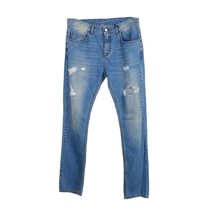 Comme Des Fuckdown Chic Ripped Stitch-Print Men's Jeans Comme Des Fuckdown