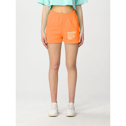 Pharmacy Industry Chic Orange Cotton Logo Shorts Pharmacy Industry