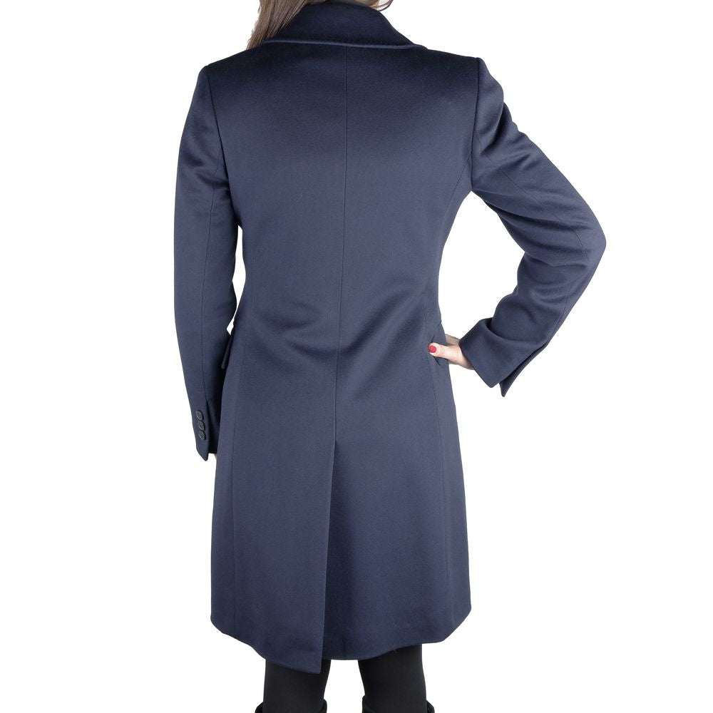 Made in Italy Elegant Blue Virgin Wool Coat Made in Italy