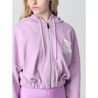 Pharmacy Industry Plush Purple Cotton Hoodie with Zip Closure Pharmacy Industry