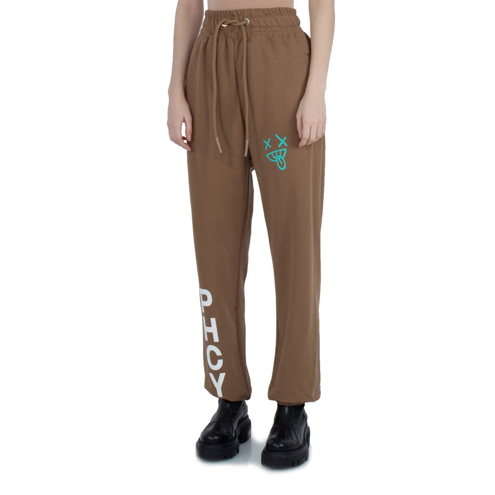 Pharmacy Industry Chic Cotton Jersey Trousers with Logo Print Pharmacy Industry