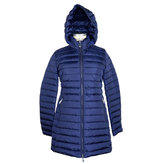 Add Elegant Blue Down Puffer Jacket with Hood Add