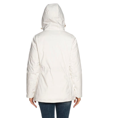 Yes Zee Chic White Hooded Down Jacket for Women Yes Zee