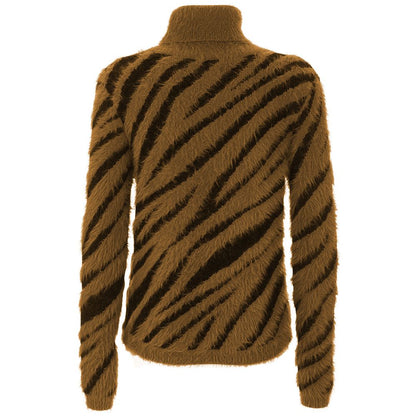 Imperfect Elegant Striped High Collar Sweater Imperfect