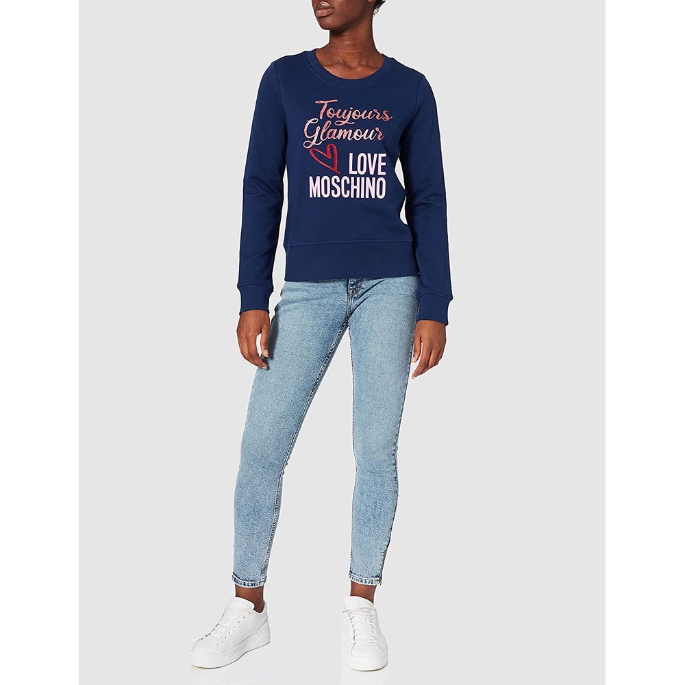 Love Moschino Chic Blue Emblem Sweatshirt Love Moschino