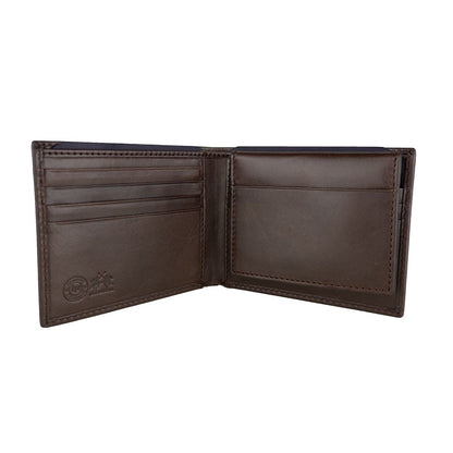 La Martina Elegant Dark Brown Leather Wallet La Martina