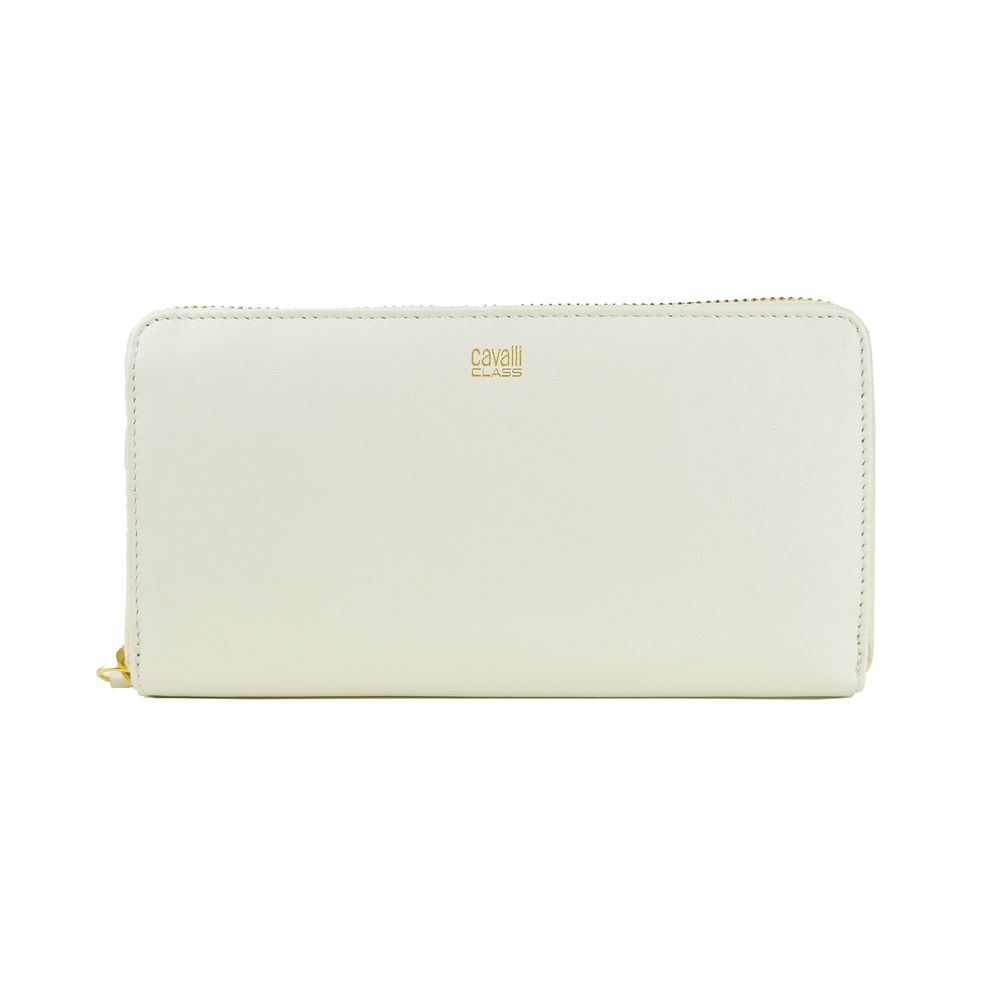 Cavalli Class Elegant White Calfskin Leather Wallet Cavalli Class