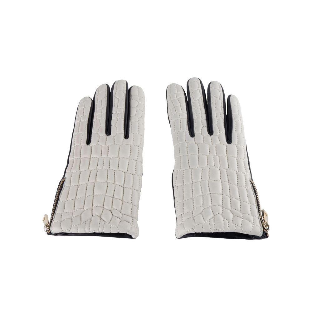 Cavalli Class Elegant Gray Lambskin Gloves Cavalli Class