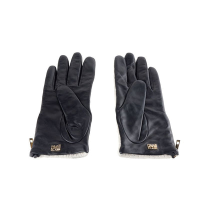 Cavalli Class Elegant Gray Lambskin Gloves Cavalli Class