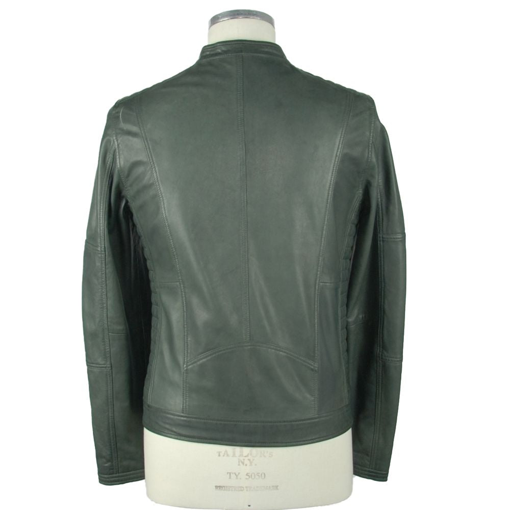 Emilio Romanelli Emerald Elegance Leather Jacket Emilio Romanelli