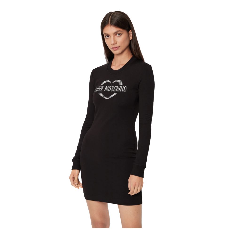 Love Moschino Chic Cotton Blend Logo Dress Love Moschino