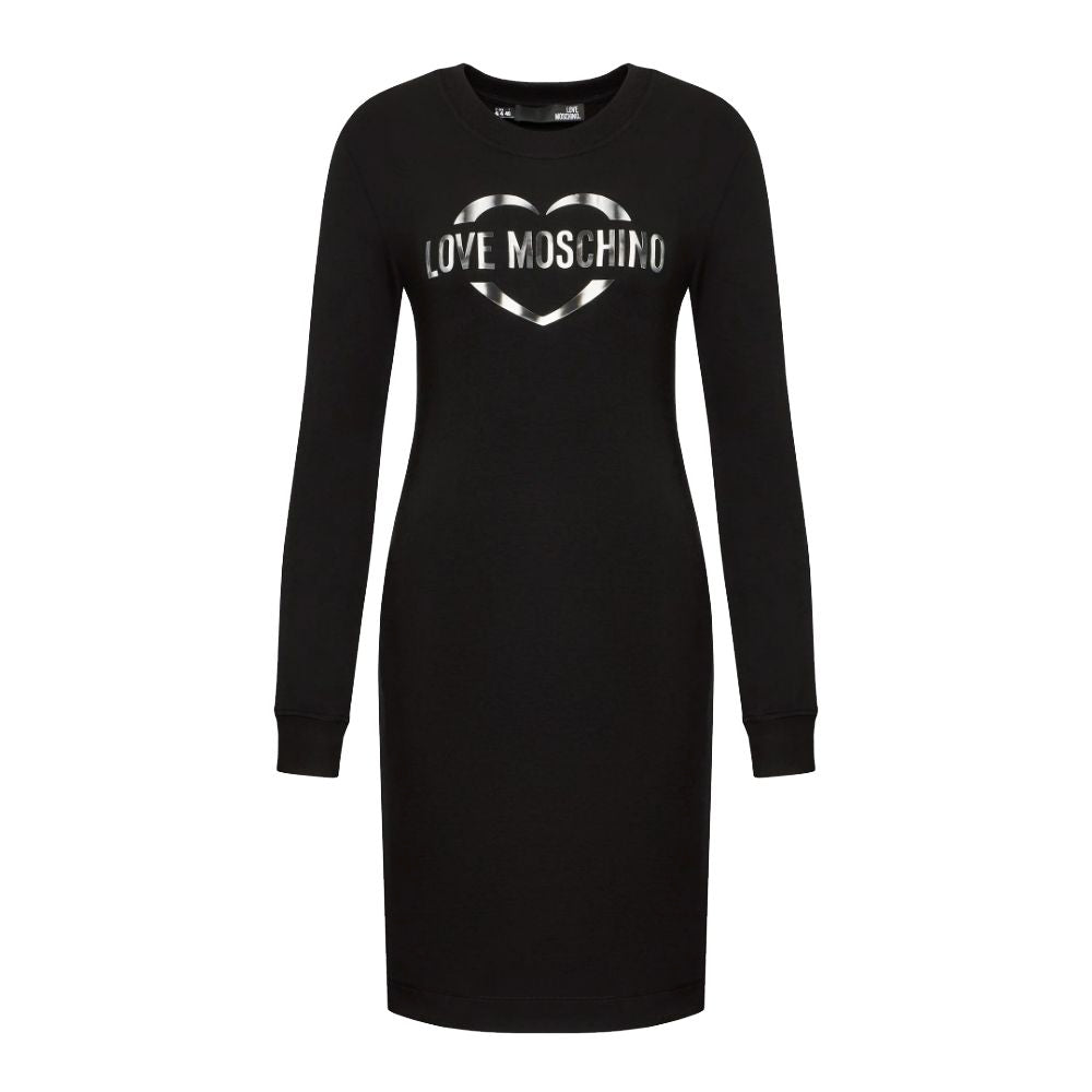 Love Moschino Chic Cotton Blend Logo Dress Love Moschino