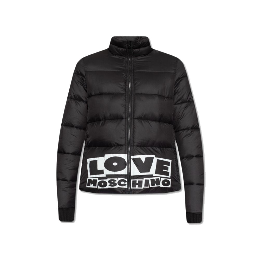 Love Moschino Chic Nylon Down Jacket with Bold Logo Love Moschino