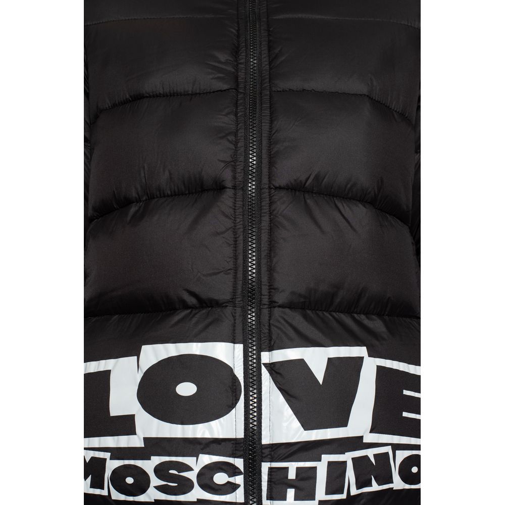 Love Moschino Chic Nylon Down Jacket with Bold Logo Love Moschino