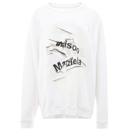 Maison Margiela Elegant Cotton Knit Sweater in Pristine White Maison Margiela