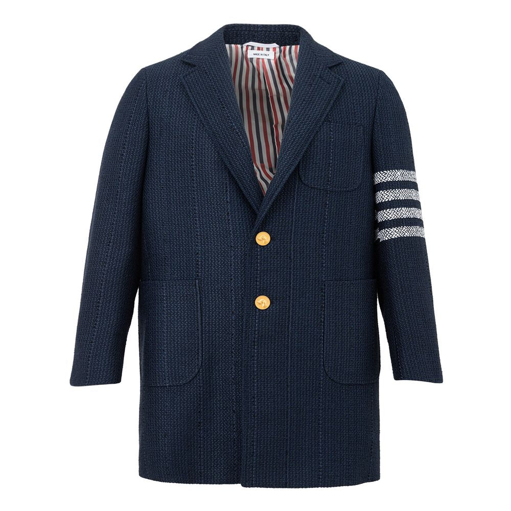 Thom Browne Elegant Acrylic Blue Jacket for Men Thom Browne