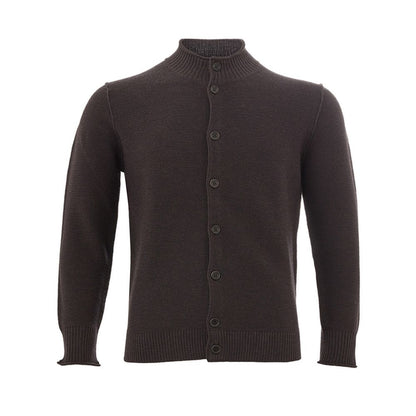 KANGRA Elegant Wool Brown Cardigan for Men KANGRA