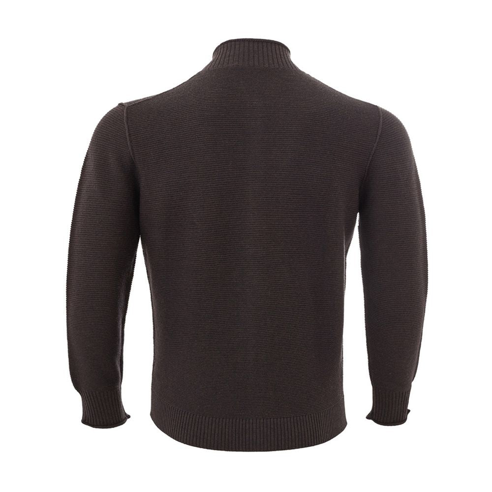 KANGRA Elegant Wool Brown Cardigan for Men KANGRA