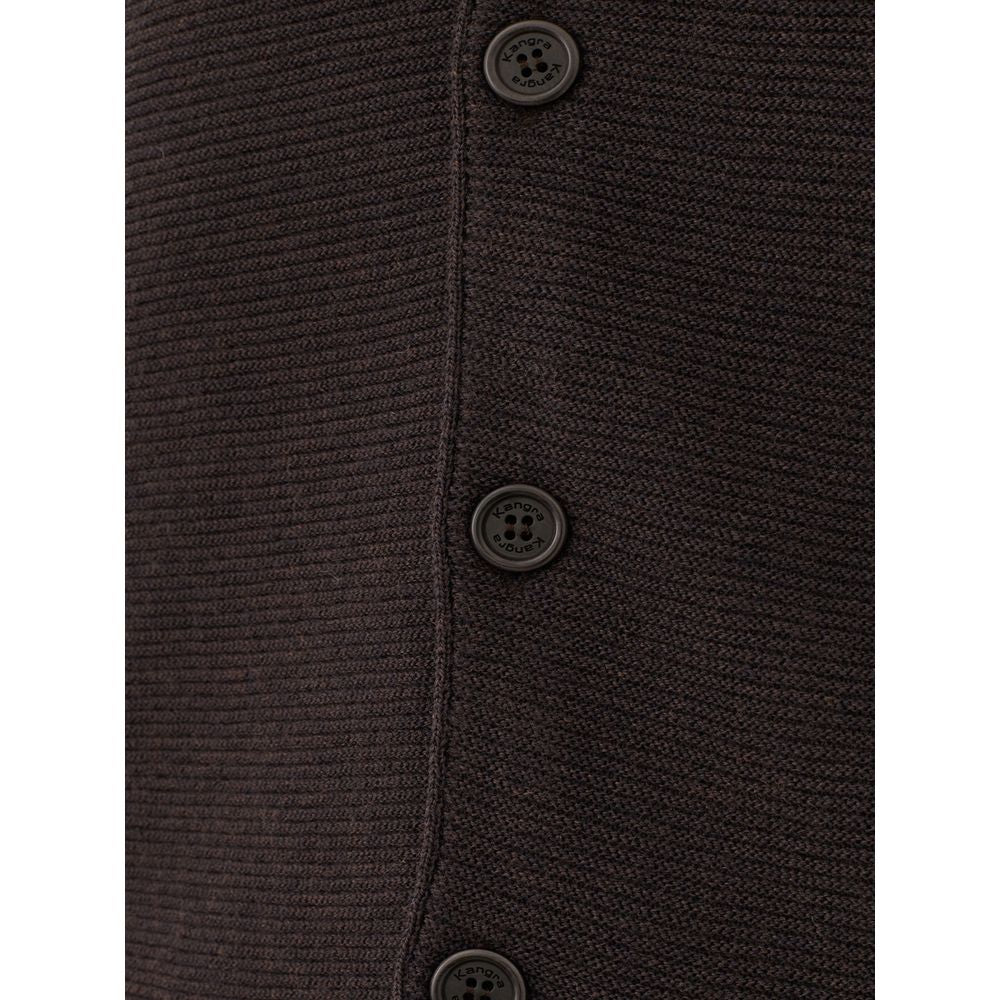 KANGRA Elegant Wool Brown Cardigan for Men KANGRA