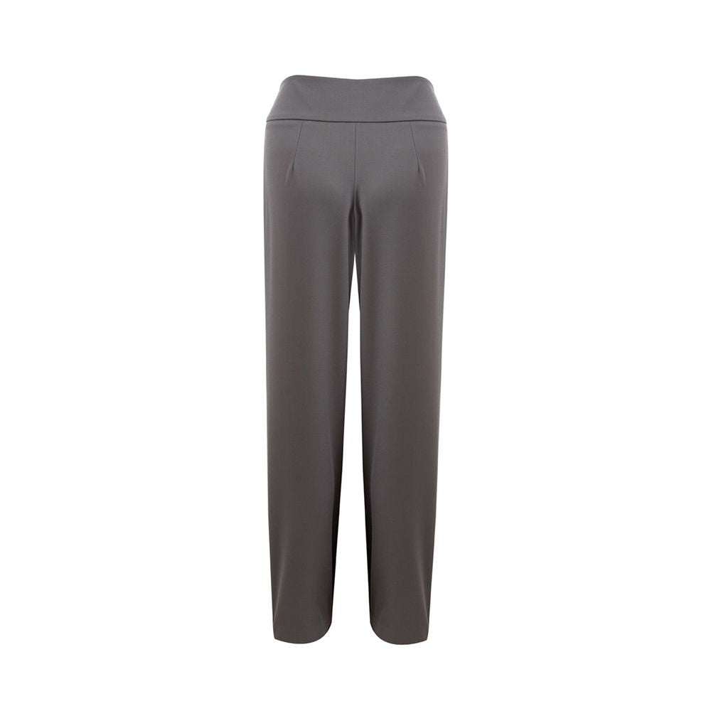 Lardini Chic Gray Wool Trousers for Sophisticated Style Lardini