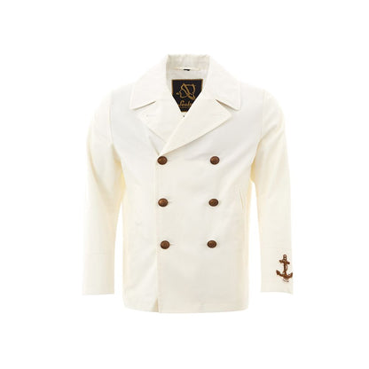 Sealup Elegant White Cotton Jacket for Men Sealup