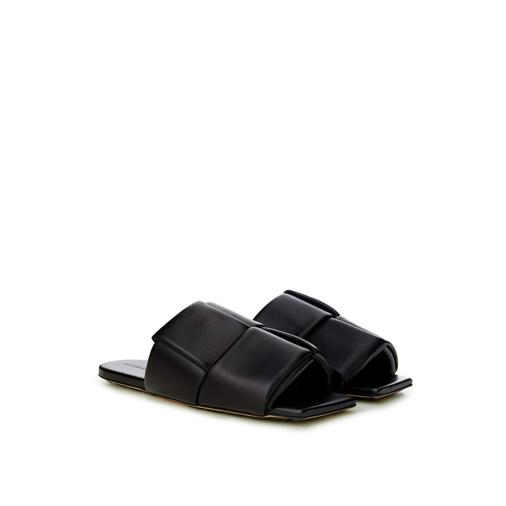 Bottega Veneta Elegant Black Leather Sandals Bottega Veneta